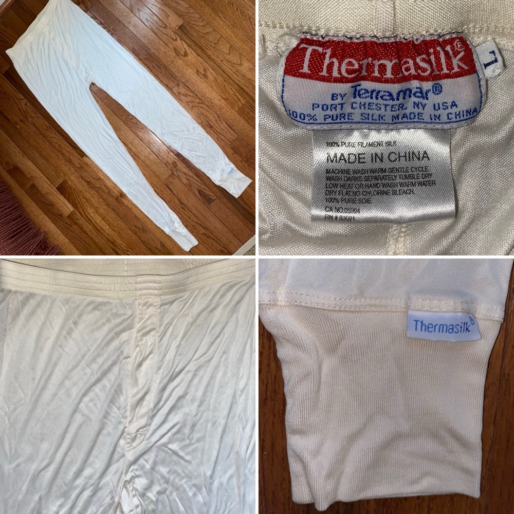 TERRAMAR $60 Thermasilk 100% silk Mens Baselayer Pant Large NWOT